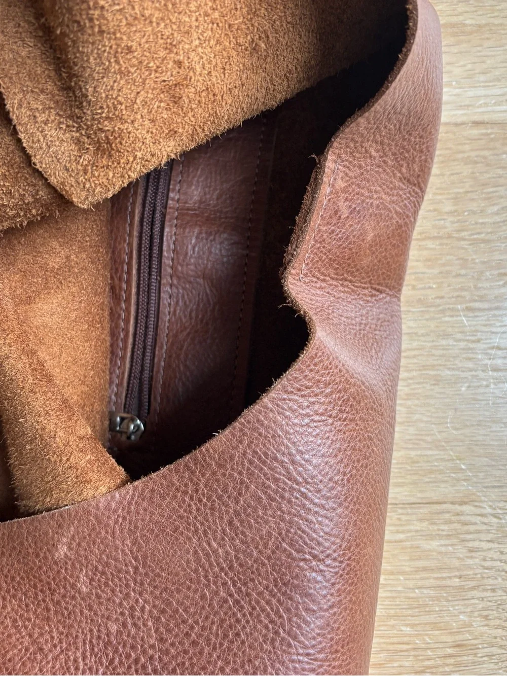 Classic Brown Large Leather Hobo Bag